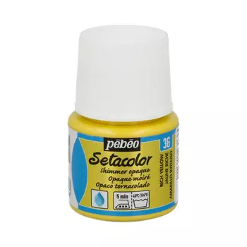 Краска для темных и светлых тканей мерцающая Pebeo "Setacolor Opaque" 45 мл насыщенный желтый
