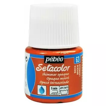 Краска нерастекающаяся мерцающая по тканям Pebeo "Setacolor Opaque Moire" 45 мл кирпичный