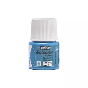 Краска нерастекающаяся по светлым тканям Pebeo "Setacolor LightFabrics" 45 мл флюоресцентный Синий
