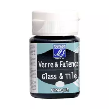 Краска по стеклу и керамике "Glass&amp;Tile" обжиг 50 мл непрозрачная Глубокий черный №268