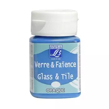Краска по стеклу и керамике "Glass&amp;Tile" обжиг 50 мл непрозрачная Кобальтовая синь №035
