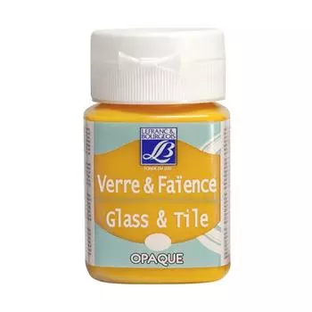 Краска по стеклу и керамике "Glass&amp;Tile" обжиг 50 мл непрозрачная Тропический желтый №142