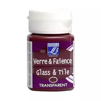 Краска по стеклу и керамике "Glass&amp;Tile" обжиг 50 мл прозрачная Рубиновый красный №388