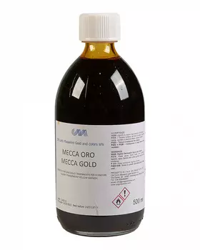 Лак для золочения Masserini защитный золотистый 500 мл, стеклянная бутылка