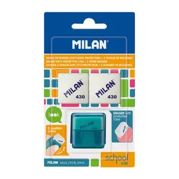 Ластик Milan "School 430" в блистере, 2,8 х 2,8 х 1,3 см
