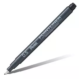 Линер Pentel "Pointliner" 0,5 мм, черные чернила