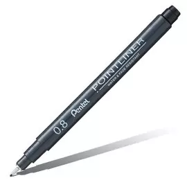 Линер Pentel "Pointliner" 0,8 мм, черные чернила