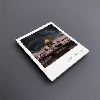 Магнит "Исаакиевский собор, дождь. Фото" 70х85 мм