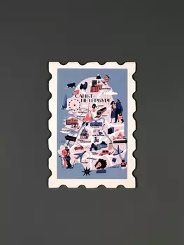 Магнит "Марка. Карта Петербурга"