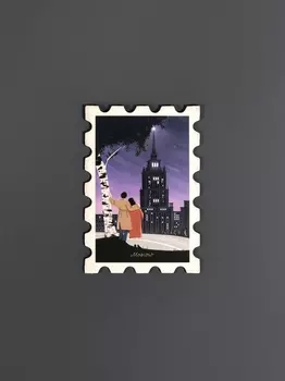 Магнит "Марка. Москва, романтики"