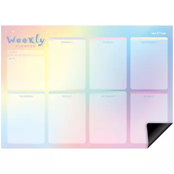 Магнитный планер на неделю MESHU "Gradient" А4, с маркером