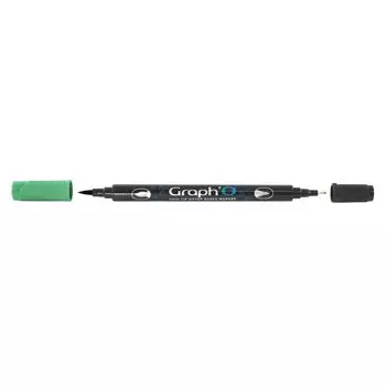 Маркер акварельный GRAPH'O двусторонний цв. 8140 Зеленая изумрудный