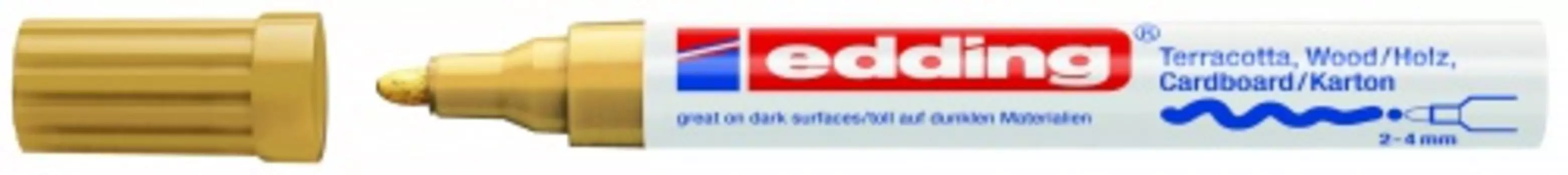 Маркер декоративный Edding "4000" 2-4 мм с круглым наконечником, в блистере, золото