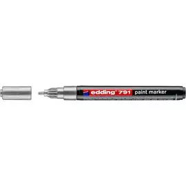Маркер декоративный Edding "791" с лакирующим эффектом, 1-2 мм с круглым наконечником, серебро