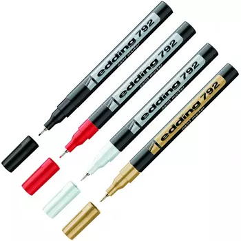 Маркер декоративный Edding "792" с лакирующим эффектом, 0,8 мм с круглым наконечником, зеленый