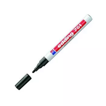 Маркер декоративный лаковый Edding "751" 1-2 мм с круглым наконечником, в блистере, черный