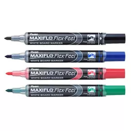 Маркер для досок с жидкими чернилами и кнопкой подкачки чернил Pentel "Maxiflo" 1-5 мм, черный