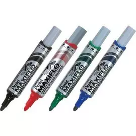 Маркер для досок с жидкими чернилами и кнопкой подкачки чернил Pentel "Maxiflo" 4 мм, черный