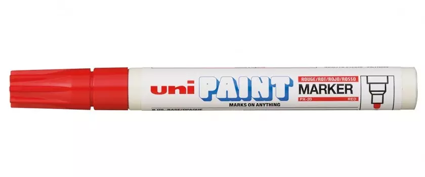 Маркер-краска Uni "Paint" PX-20, 2,2-2,8 мм, алюминиевый корпус, красный