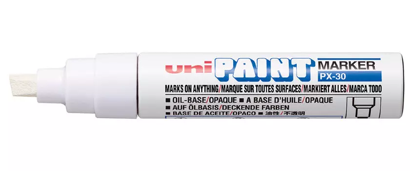 Маркер-краска Uni "Paint" PX-30, 4-8,5 мм, алюминиевый корпус, белый