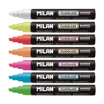 Маркер меловой Milan "Fluoglass" 2-4 мм, скошенный