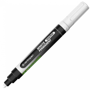 Маркер перманентный Centropen "8586" 2,5 мм, пулевидный, белый, блистер