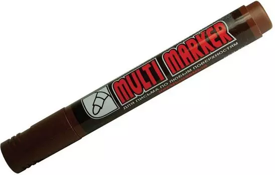 Маркер перманентный Crown "Multi Marker" 3 мм с круглым наконечником, коричневый