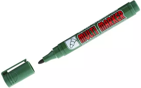 Маркер перманентный Crown "Multi Marker" 3 мм с круглым наконечником, зеленый