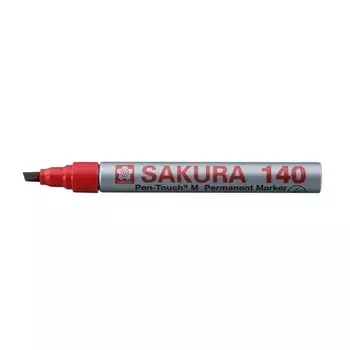 Маркер перманентный для гладких поверхностей Sakura "140" 4,0 мм Красный