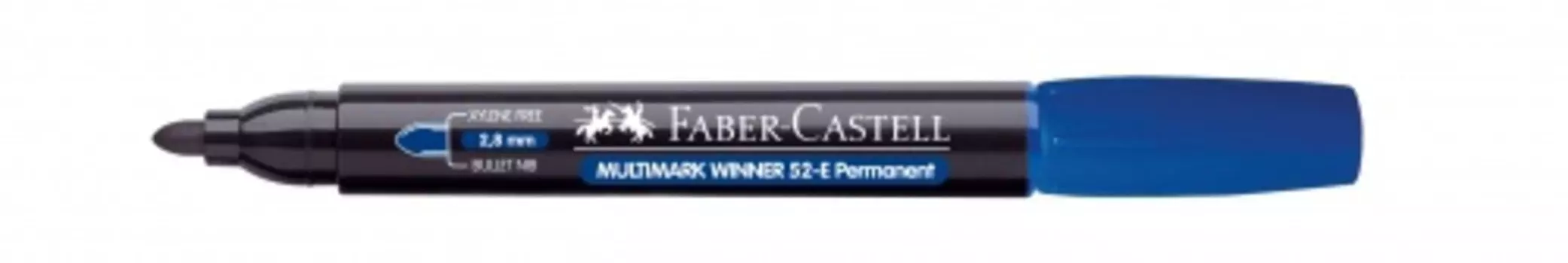 Маркер перманентный Faber-Castell "Winner 52" 1-2 мм, с круглый наконечником, синий