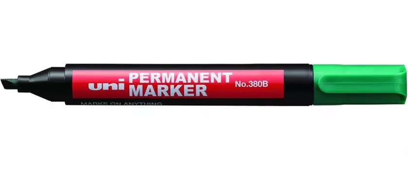 Маркер перманентный Uni "320B" 1,0-4,5 мм, наконечник скошенный, зеленый