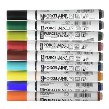 Маркер по керамике Pebeo "Porcelaine 150" кисть 0,7 мм Антрацит