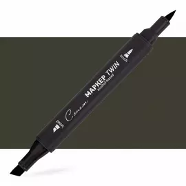 Маркер спиртовой Сонет "TWIN Brush" Черно-оливковый