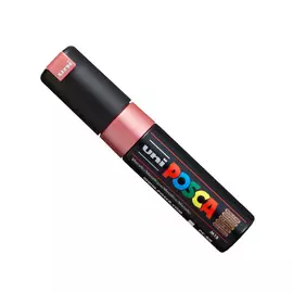 Маркер UNI "POSCA" PC-8K, до 8,0 мм, наконечник скошенный, цвет красный металлик