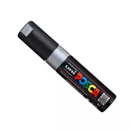 Маркер UNI "POSCA" PC-8K, до 8,0 мм, наконечник скошенный, цвет серебряный