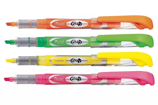 Маркер-выделитель текста с жидкими чернилами Pentel "Highlighter" 1 - 3.5 мм, перо скошенное, оранже