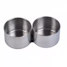 Масленка двойная d-61 мм, h-40 мм, металлическая без крышек, форма цилиндр