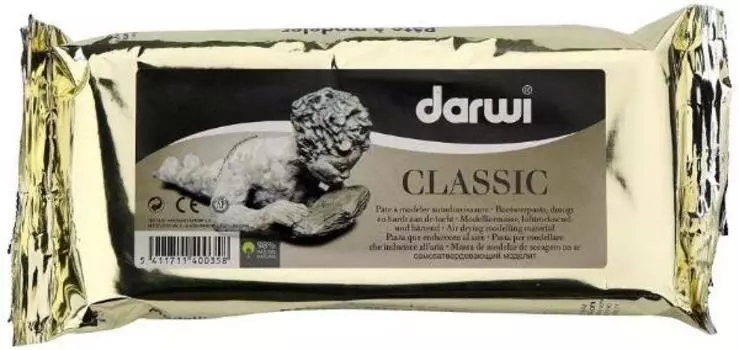 Масса для моделирования самозатвердевающая "DARWI-CLASSIC" 250 г белая