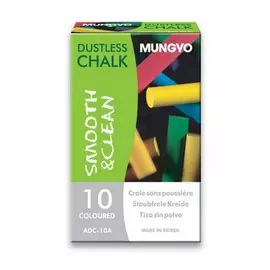 Мелки беспылевые Mungyo 10 цветов в картонной коробке