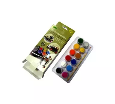 Набор акрила Аква-Колор 12 цв*4 мл для росписи моделей глянец