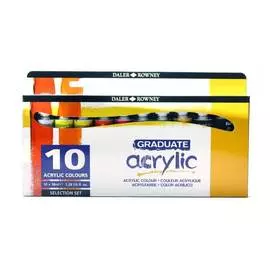 Набор акрила Daler-Rowney "Graduate Set" 10 цв*38 мл