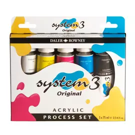 Набор акрила Daler-Rowney "Process Set" 5 цв*75 мл