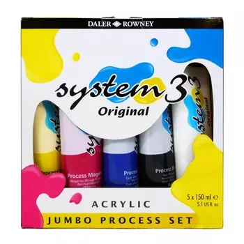 Набор акрила Daler-Rowney "System 3. Process set" 5 цв*150 мл