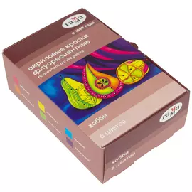 Набор акрила декоративный Гамма "Хобби" 6 цв*20 мл флуоресц. Цвета