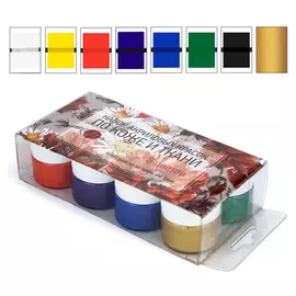 Набор акриловых красок по коже и ткани Таир 8 цв 20мл