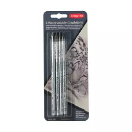 Набор акварельных графических материалов Derwent "Watersoluble Graphitone" 4 шт в блистере