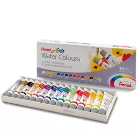 Набор акварельных красок Pentel "Water Colours" 15 цветов