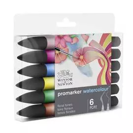 Набор акварельных маркеров Winsor&amp;Newton "Watercolour Promarker" 6 шт, цветочные оттенки