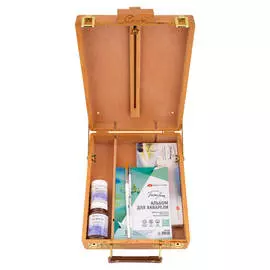 Набор акварели "Белые ночи" 24 цв с аксессуарами в буковом этюднике