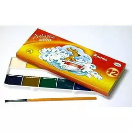 Набор акварели Гамма "Мультики" 12 цв + кисть в карт. уп